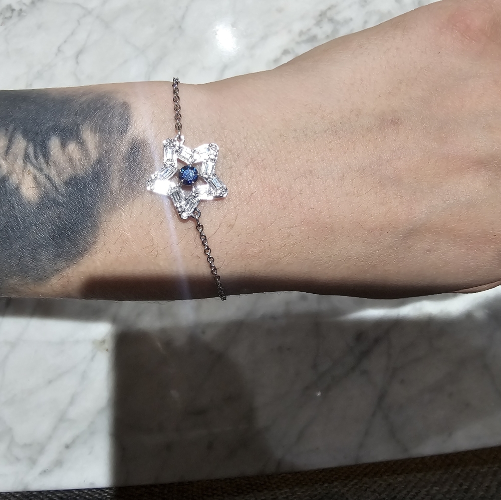 Swarovski Crystal Stella Star Bracelet with Blue Accent